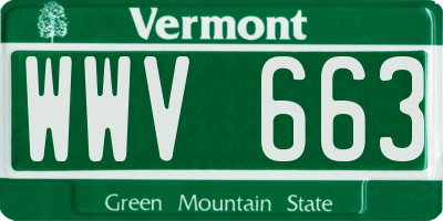 VT license plate WWV663