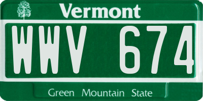 VT license plate WWV674