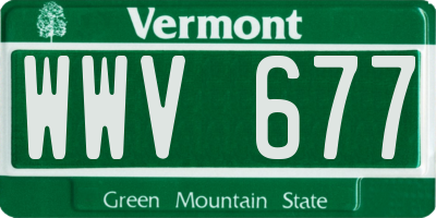 VT license plate WWV677