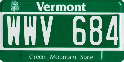 VT license plate WWV684