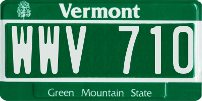 VT license plate WWV710