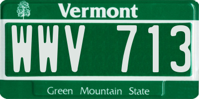 VT license plate WWV713