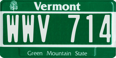 VT license plate WWV714