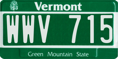 VT license plate WWV715