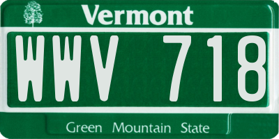 VT license plate WWV718