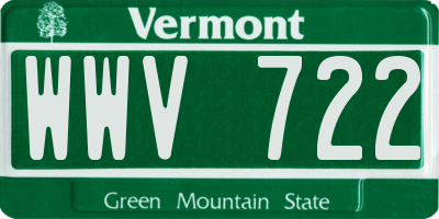 VT license plate WWV722