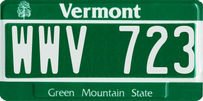 VT license plate WWV723