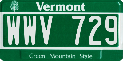 VT license plate WWV729