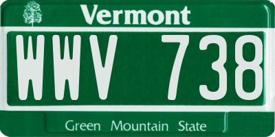 VT license plate WWV738