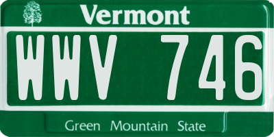 VT license plate WWV746