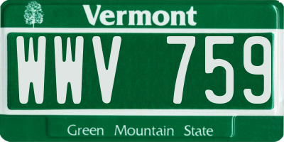 VT license plate WWV759