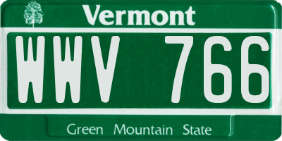 VT license plate WWV766