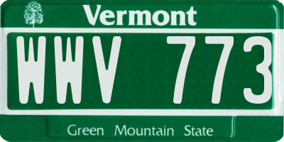VT license plate WWV773