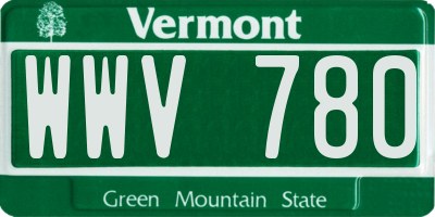 VT license plate WWV780
