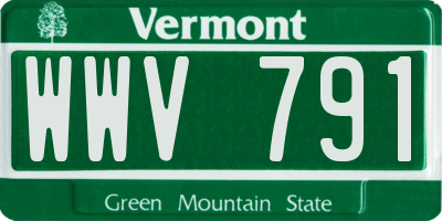 VT license plate WWV791