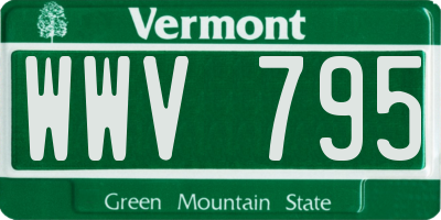 VT license plate WWV795