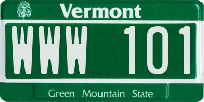 VT license plate WWW101