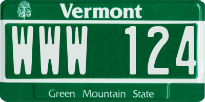 VT license plate WWW124
