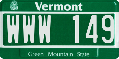 VT license plate WWW149