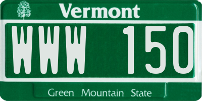 VT license plate WWW150