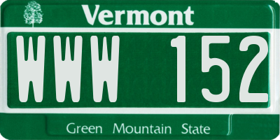VT license plate WWW152