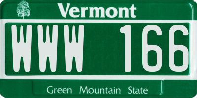 VT license plate WWW166