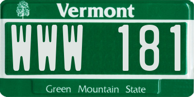 VT license plate WWW181