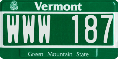 VT license plate WWW187