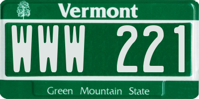 VT license plate WWW221