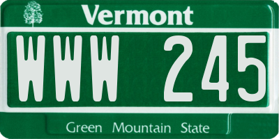 VT license plate WWW245