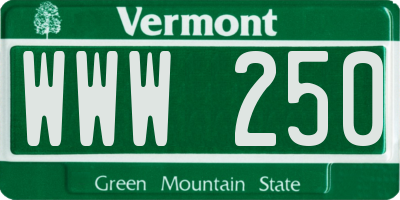 VT license plate WWW250