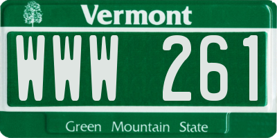 VT license plate WWW261