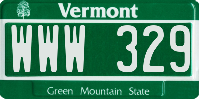 VT license plate WWW329