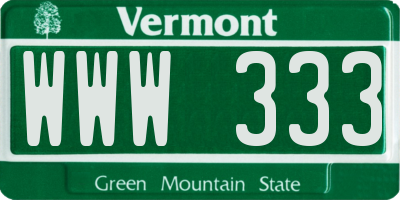 VT license plate WWW333