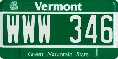 VT license plate WWW346