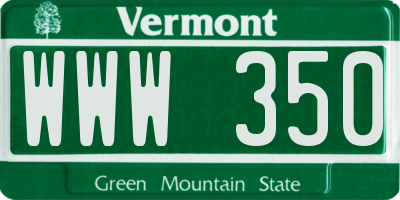 VT license plate WWW350