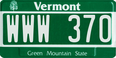 VT license plate WWW370