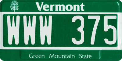 VT license plate WWW375
