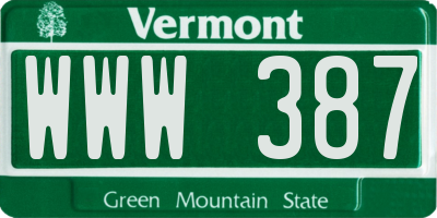 VT license plate WWW387