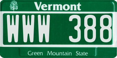 VT license plate WWW388