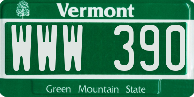 VT license plate WWW390