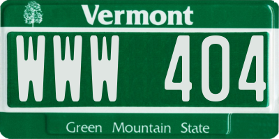 VT license plate WWW404