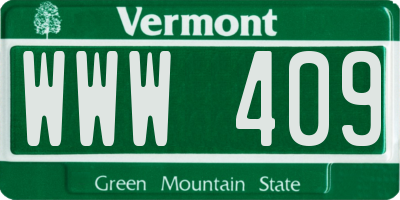 VT license plate WWW409