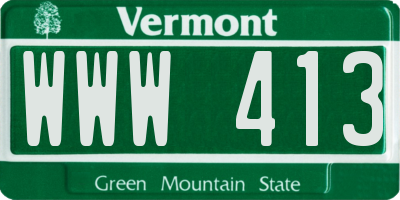 VT license plate WWW413