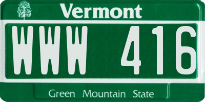 VT license plate WWW416