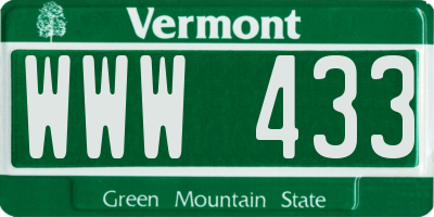 VT license plate WWW433