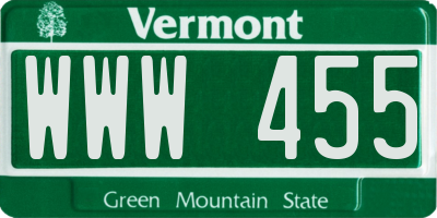 VT license plate WWW455