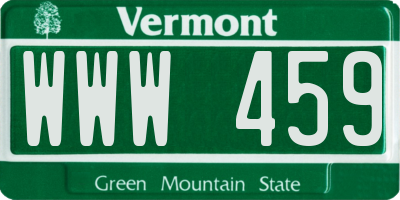 VT license plate WWW459