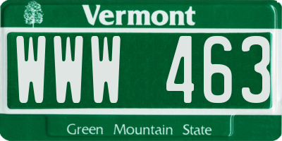 VT license plate WWW463
