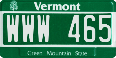 VT license plate WWW465